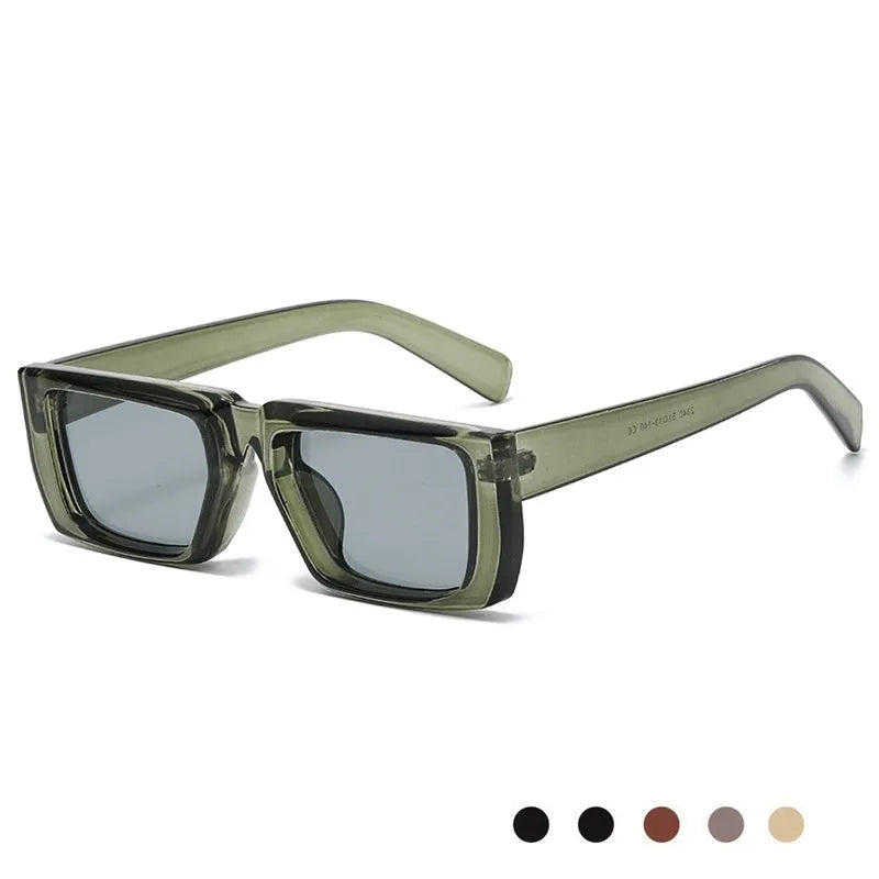 Y2K style full-frame sunglasses with UV400 protection in multiple colour options including black and grey lens.