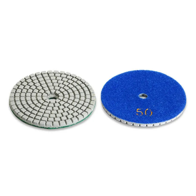 Set of 10 emery stone polishing pads 80mm diameter with 10mm centre hole for granite marble concrete restoration