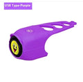 Plastic bicycle electronic horn in black with 12.5cm length and button battery compartment
