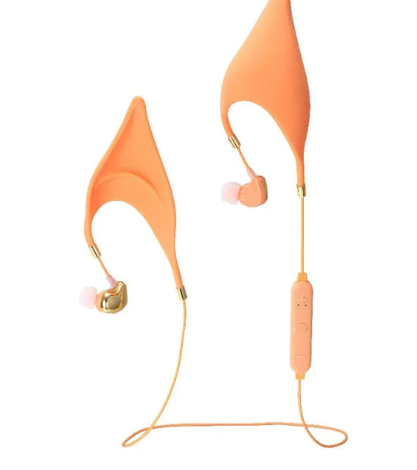 Cute cartoon elf-ear in-ear headphones with 3.5mm wired mic for cosplay