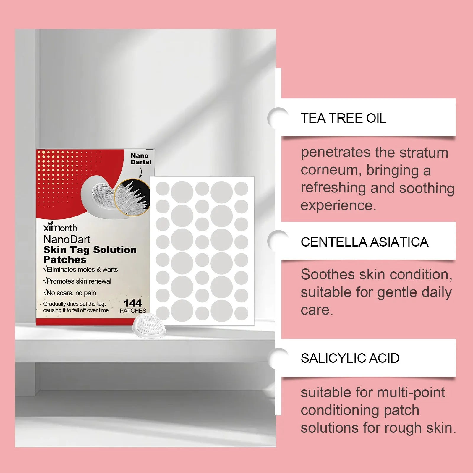 Skin Especially invisible nursing adhesive bandage patch with tea tree oil and Centella asiatica 144 count