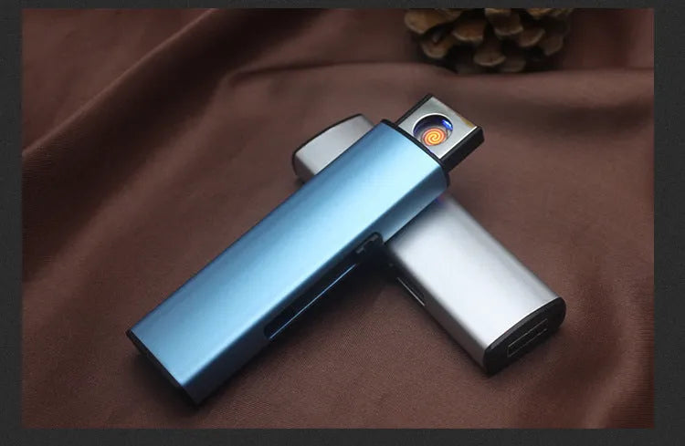 Rechargeable cigarette lighter with metal body and windproof function, 20-piece set, random colour