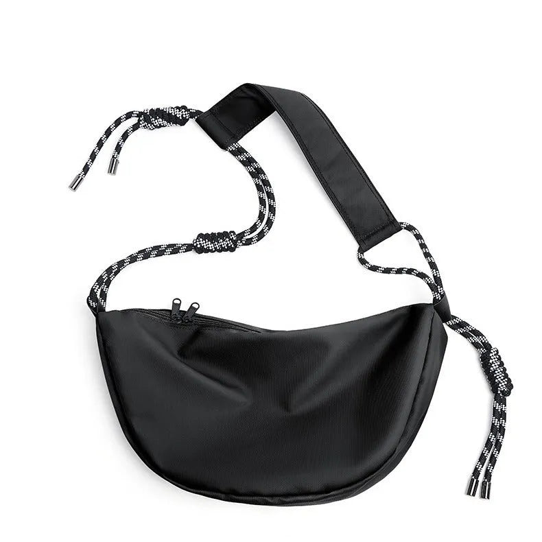 Men's large capacity nylon messenger bag in urban simplicity style with polyester lining