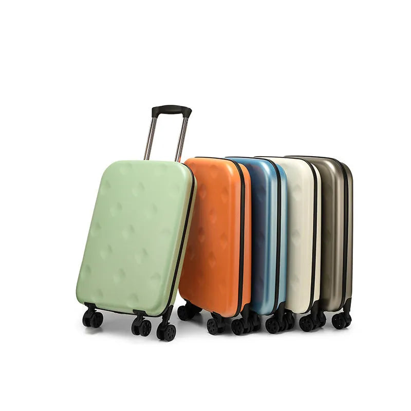 Hard shell folding rod case in grey with universal wheels and pull rod, 20 inch size