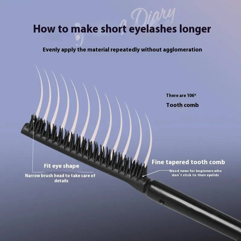 Long curling mascara tube in black and brown colour options