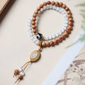Polished sandalwood opal double ring women's bracelet in Barbie sandalwood double circle opal Tibetan beads colour