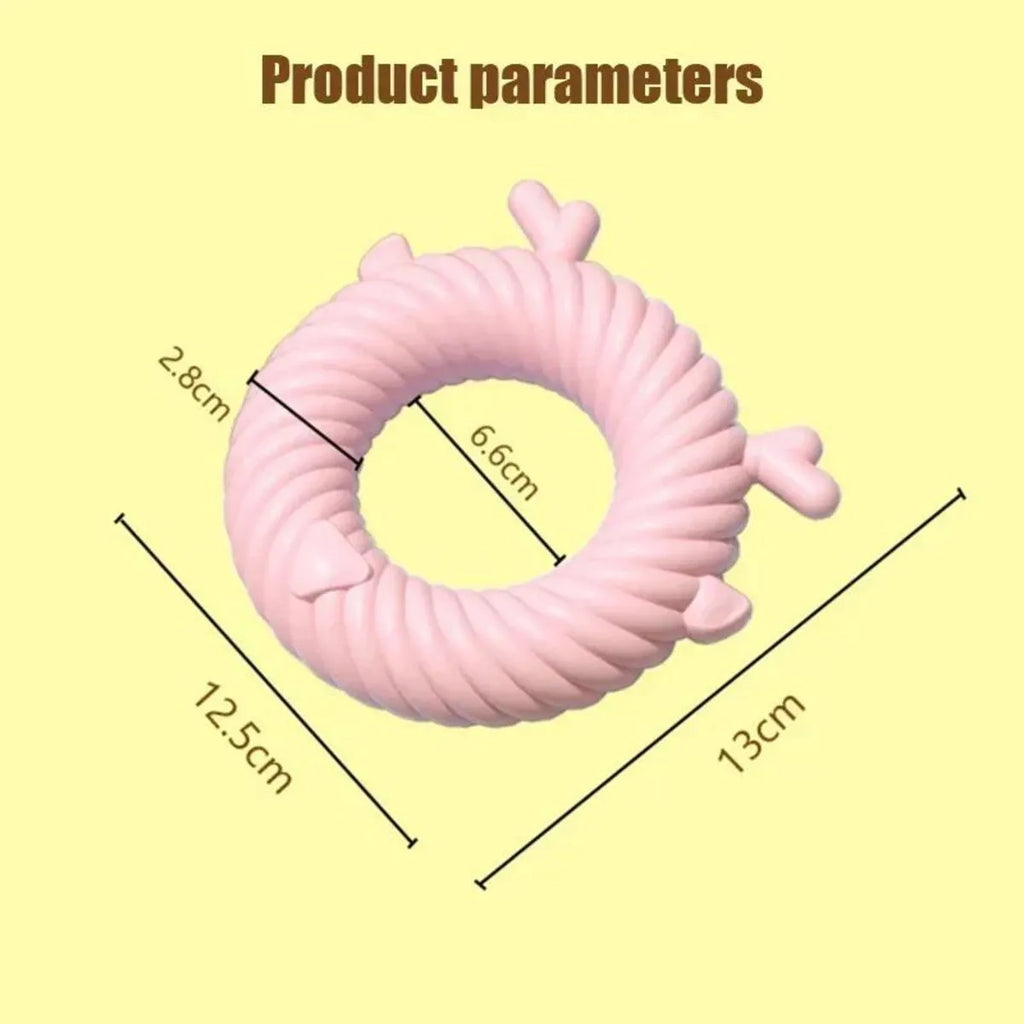 Dog chew toy in TPR material with spiral groove, deer sound, Light Sky Blue colour, 12.5 cm by 13 cm
