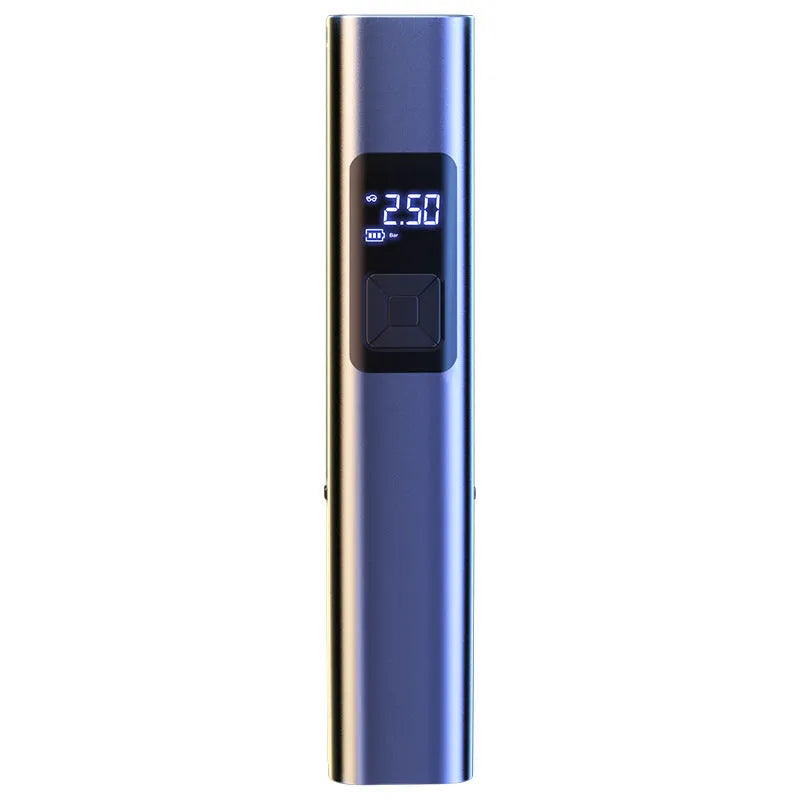 Wireless digital display car air pump with vacuum cleaner function and emergency lighting