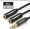 0.2 metre earphone replacement cable with 3.5mm gold-plated connectors in black, grey or white colours