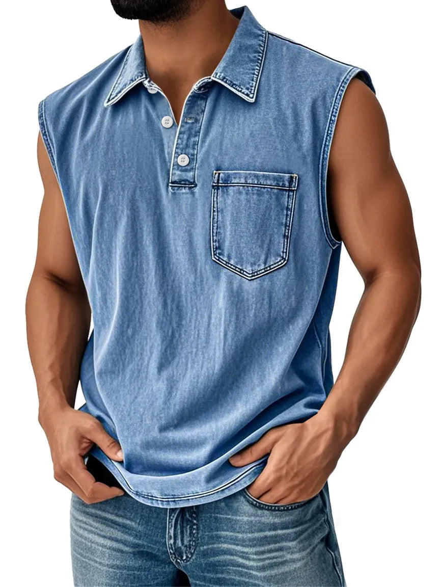 3D digital printed men's button polo shirt short sleeve loose fit polyester fibre leisure top