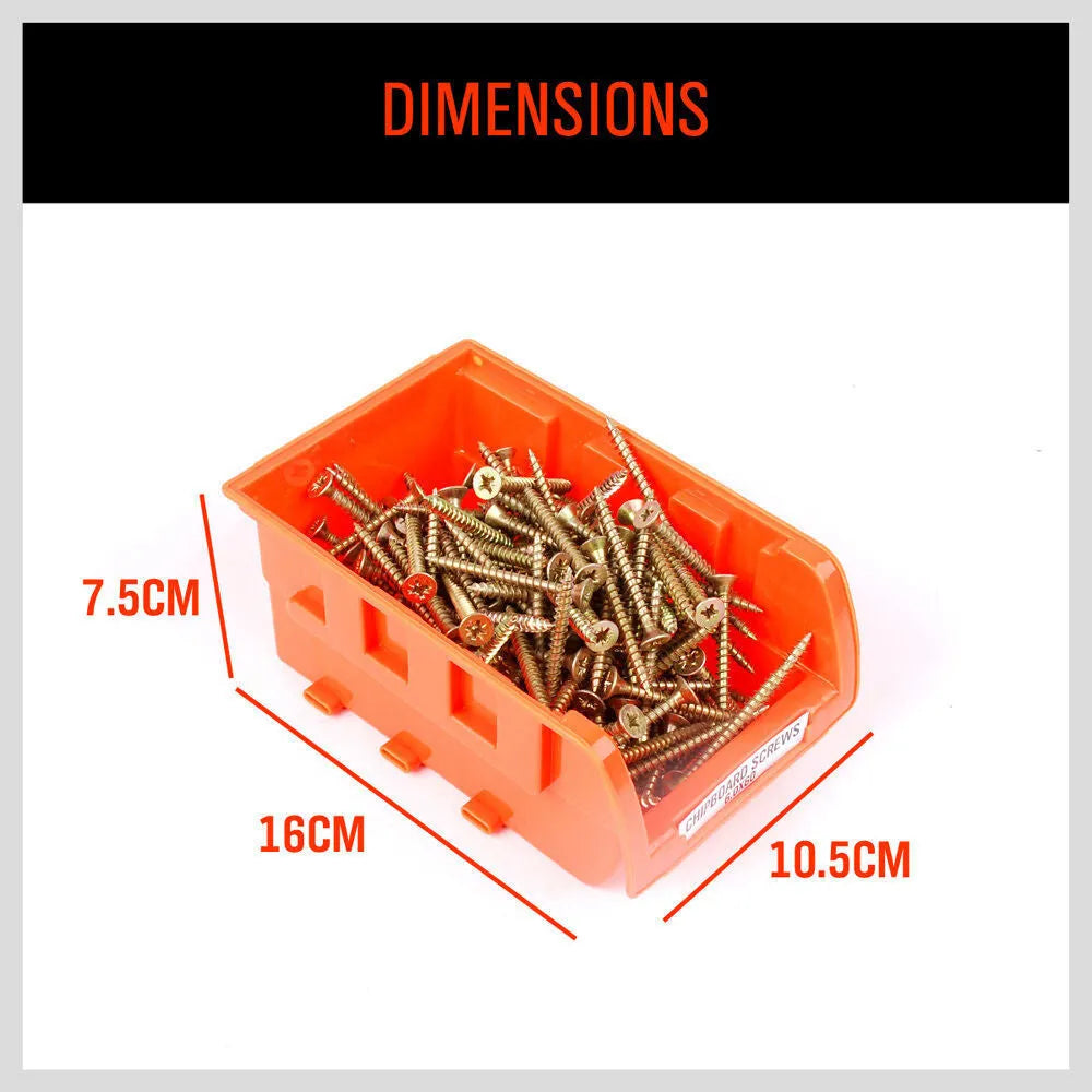 Stackable and side by side plastic tool storage box 8 pieces 630g weight
