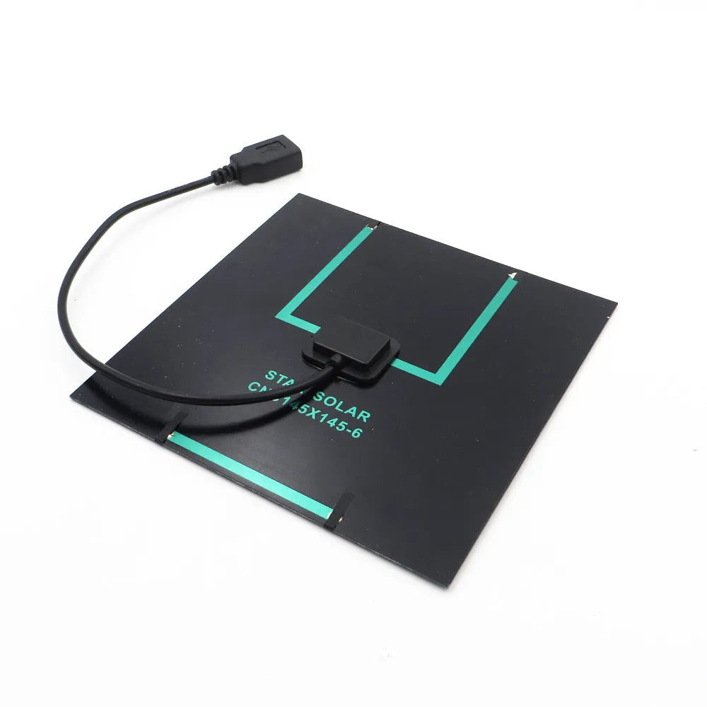 6V solar panel fan charger with USB output, epoxy construction, multiple power sizes
