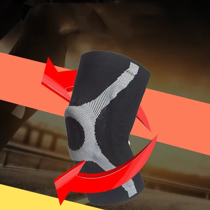 Silicone sports kneecap for running and climbing in red colour with non-slip design