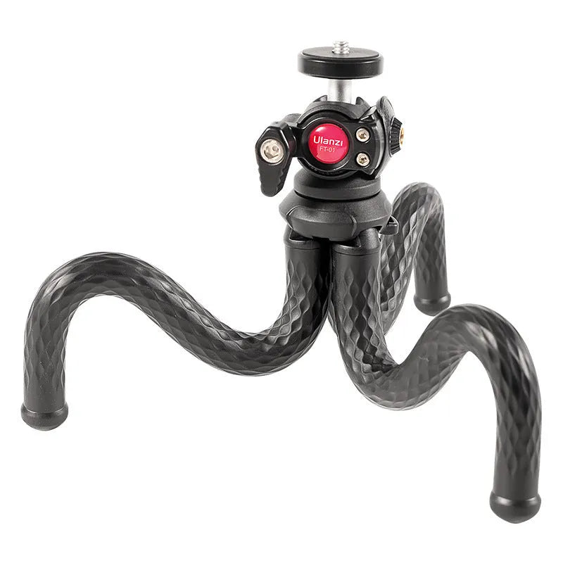 Black octopus style mobile phone tripod set with clip extended to 360mm length