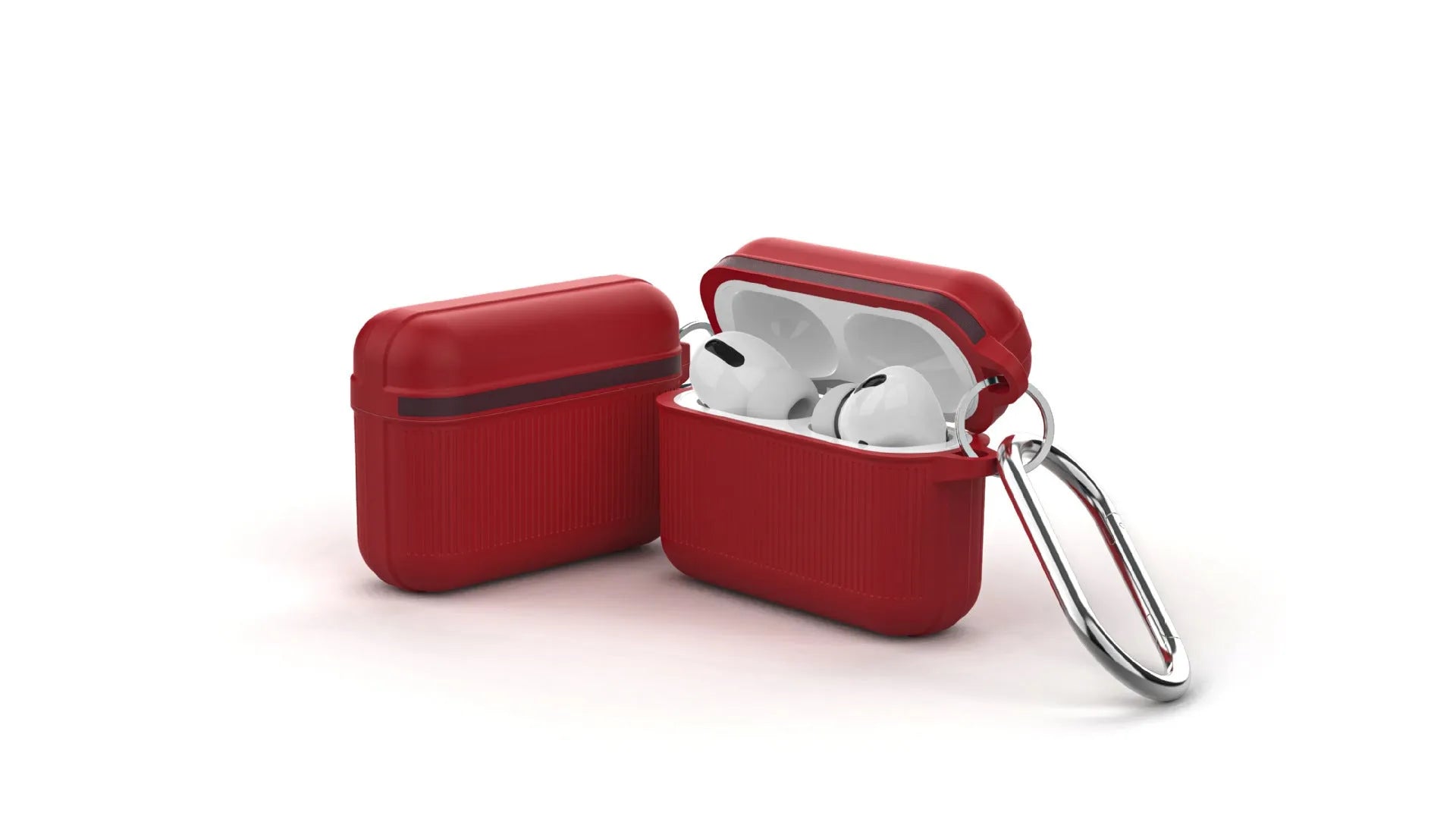 Silicone clamshell case for Apple AirPods with reinforced corners and ultra-thin grip