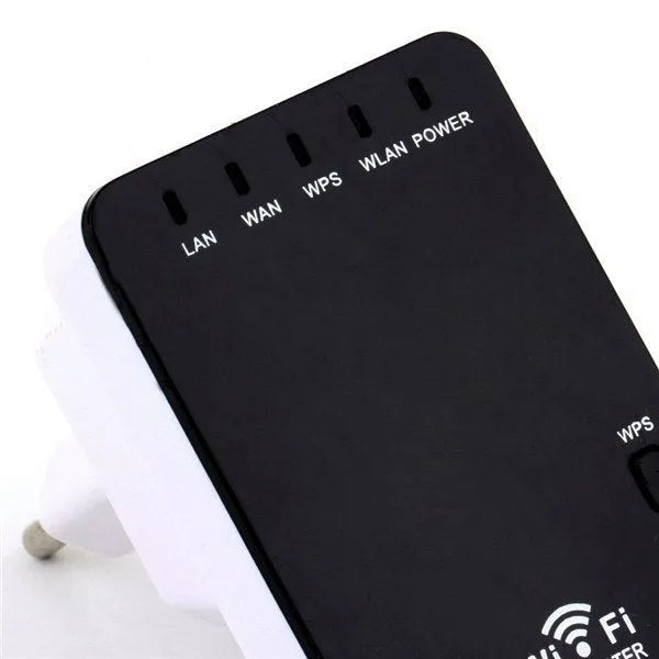 300Mbps Wireless-N Mini Router with two antenna symbols, compact for travel