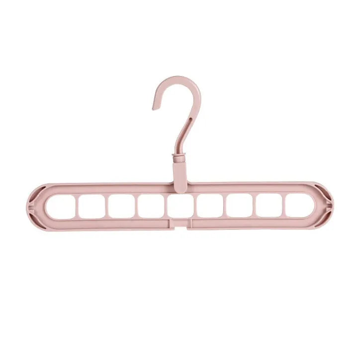 Plastic clothes hanger with 360° rotating hook, 33 cm long, in green colour on white background