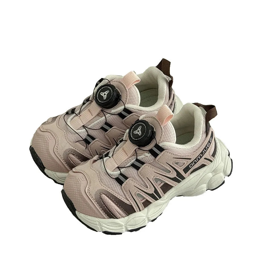 Girls' casual slip-on shoes with breathable mesh upper in solid colours