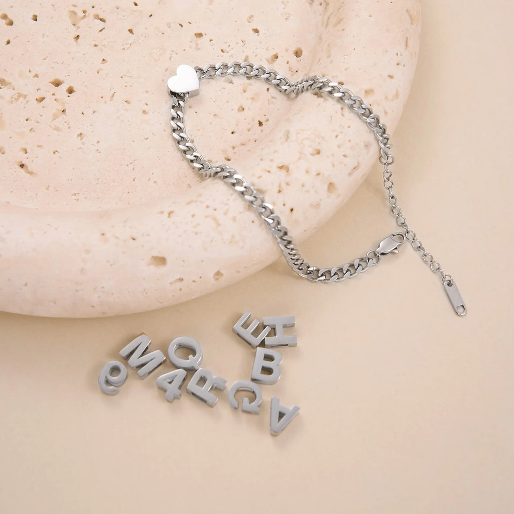 Gold electroplated titanium steel necklace with letter A pendant on 40.5cm chain