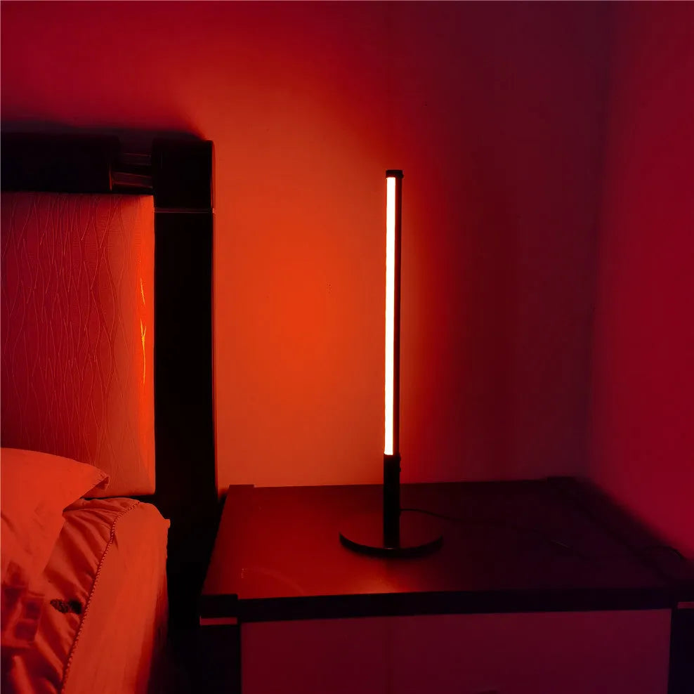 Black retro aluminium LED atmosphere lamp with 14cm diameter 48.5cm height