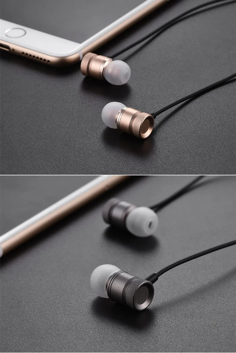 In-ear music video headphones with black TPE cable and ear tips