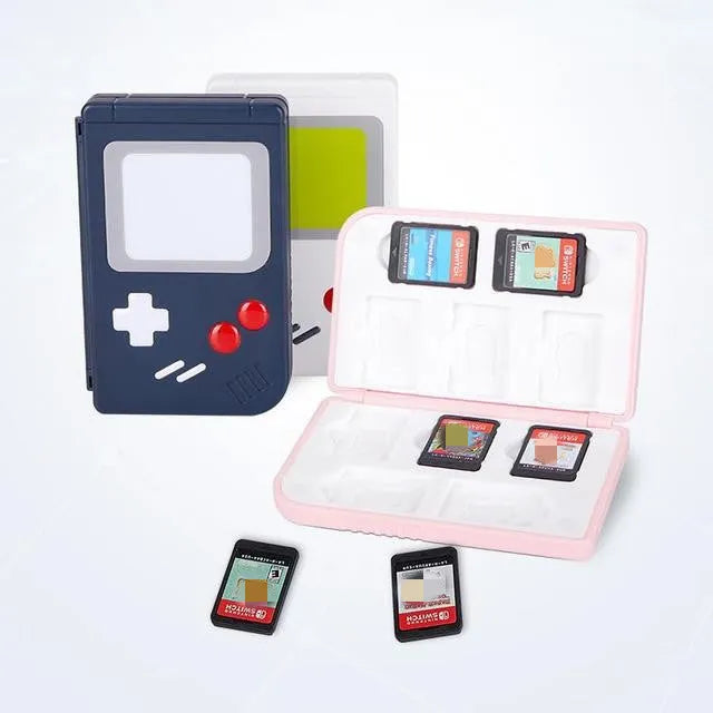 Nintendo Switch game card storage box in blue colour with pocket-sized design