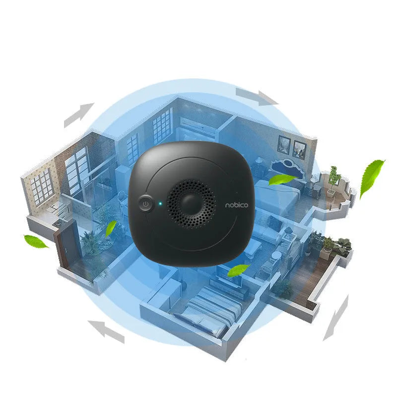 Bed vacuum cleaner with ultrasonic mite repellent, compact 120x120x45mm, on a bed surface