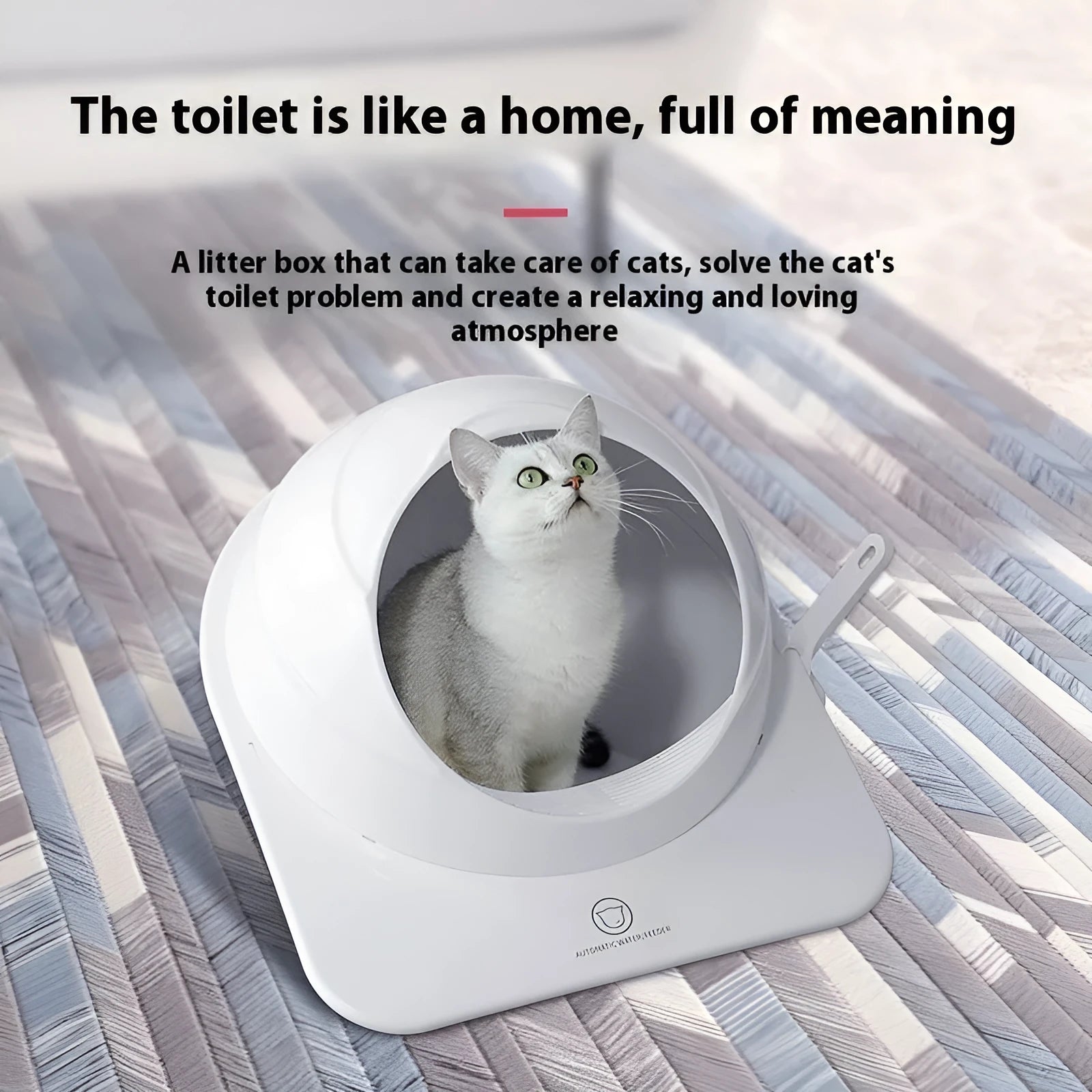 Large fully enclosed cat litter box in Ariston colour made from PP plastic with scoop included
