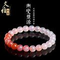 Natural gradient Yanyuan agate bracelet with geometric beads in four size options.