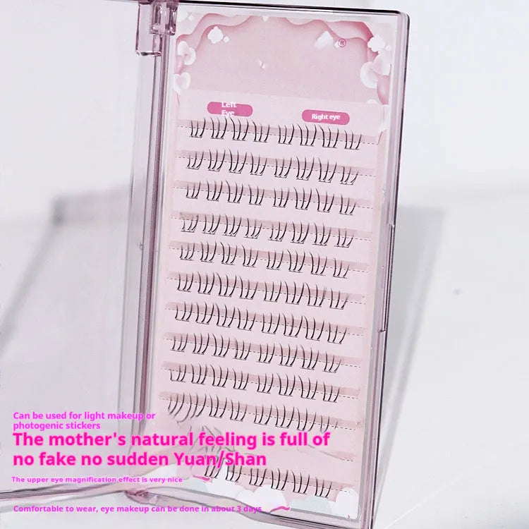 Kitten's Paw 12-row segmented lower false eyelashes with pointed tails on a clear band.