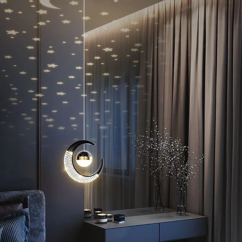 Adjustable pendant light in gold finish with three-colour dimming for living room and dining room