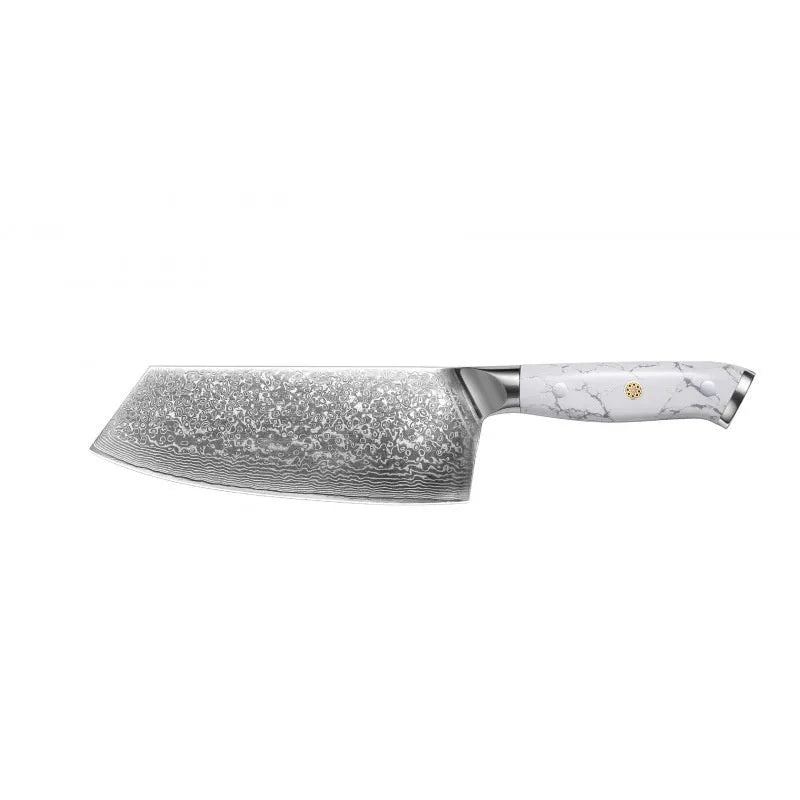 Damascus pattern combined chef's knife with VG10 steel blade, 21cm blade length