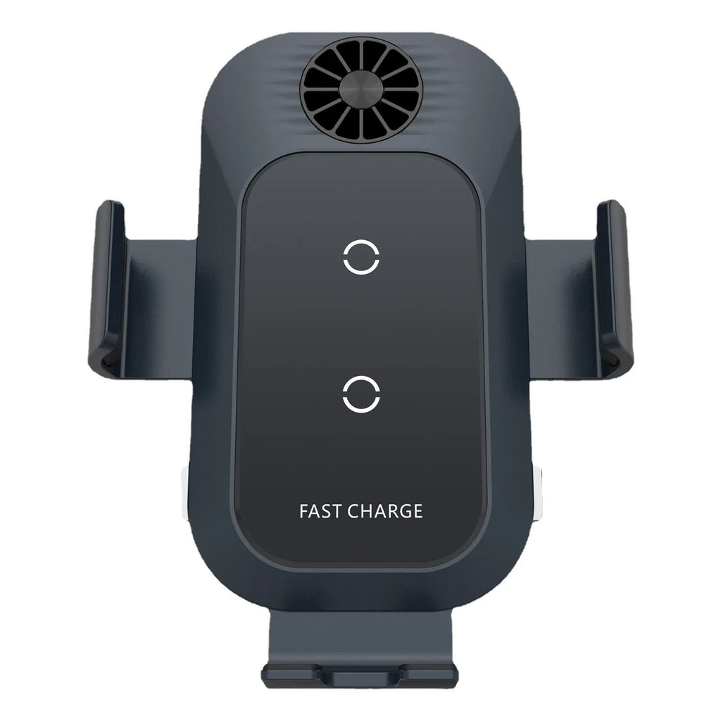 Car wireless charger phone holder with matte oil face shell, dual coils, and suction cup air outlet mount in colour C35