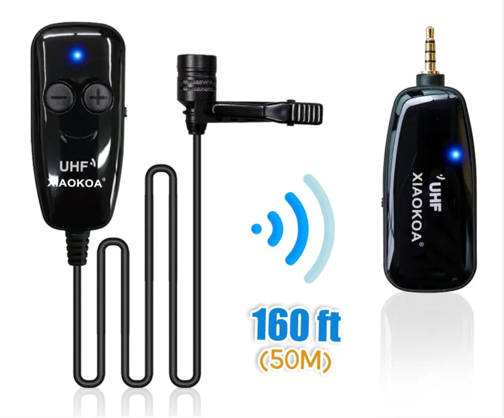 Black mobile phone lavalier microphone with 3.5mm plug and omnidirectional high-sensitivity core