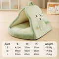 Green cat tent winter warm cozy pet house deep sleeping cave bed for kittens and small puppies