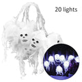 LED Halloween string lights with ghost and yarn design, 2.5m, dimmable, IP44, colourful warm white white options