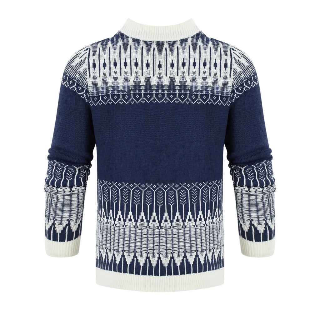 Men's soft cotton-blend knitted sweater with crew neck and long sleeves