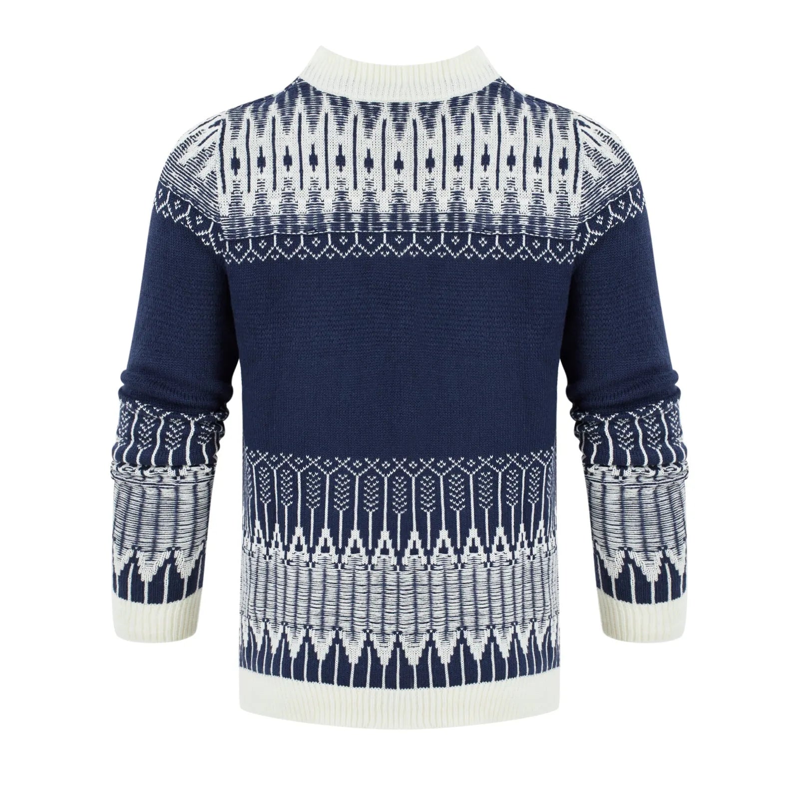 Men's soft cotton-blend knitted sweater with crew neck and long sleeves