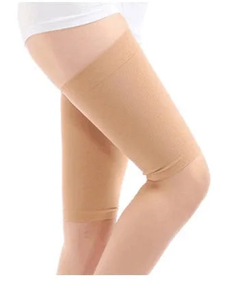 Arm and leg sleeves slimming shaper in black colour, showing wave pattern design on inner surface