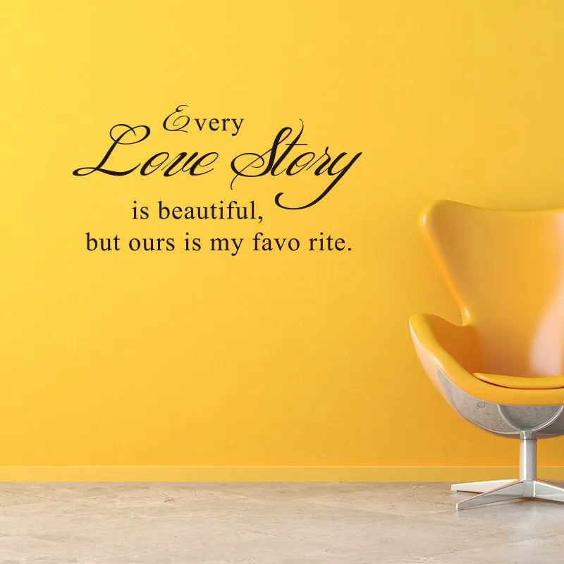 Black PVC printed wall sticker with English poetry and proverbs, 57x33cm plane decal for smooth walls