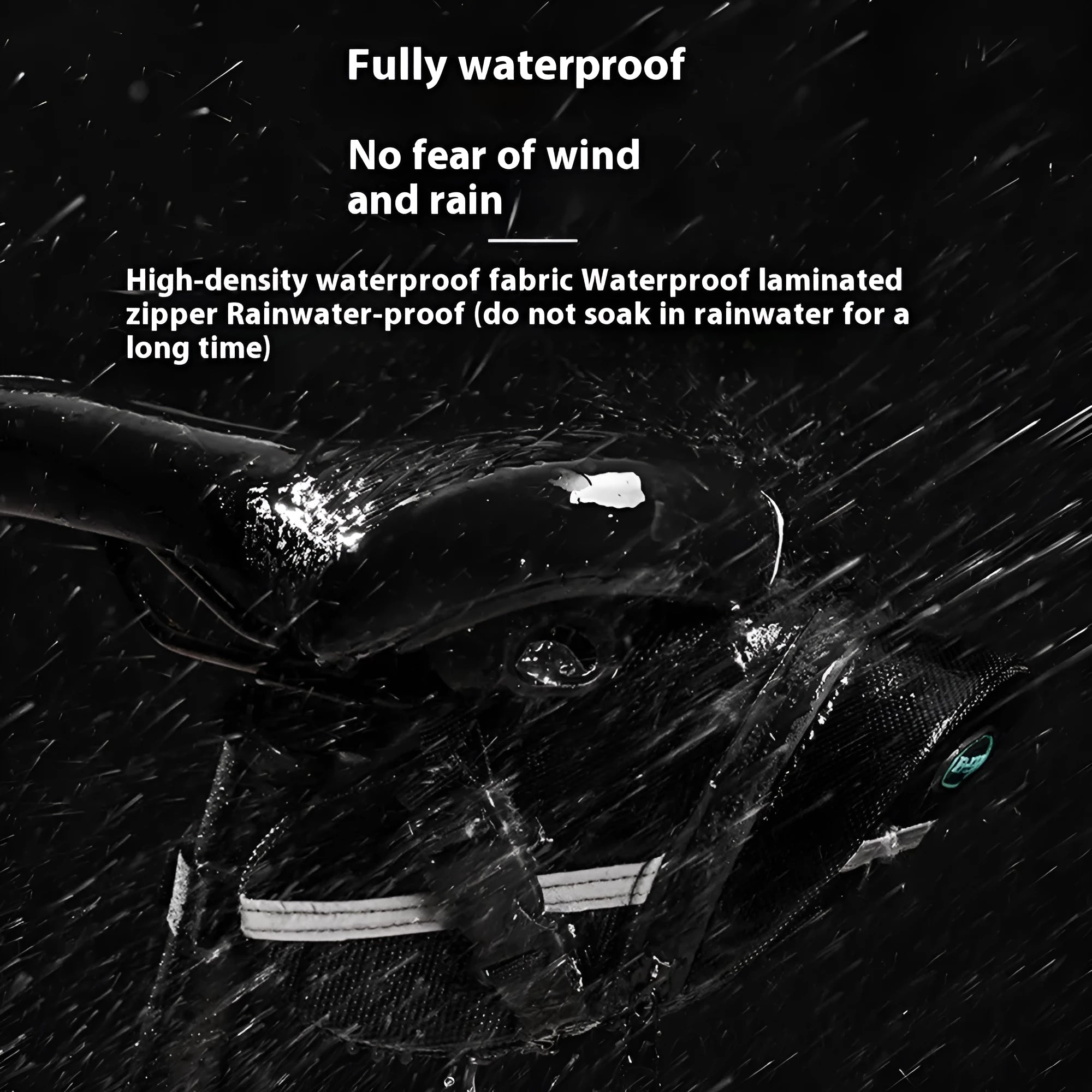 Black polyester quick-release mountain bike tail bag attached to a bicycle saddle, free size with padded interior