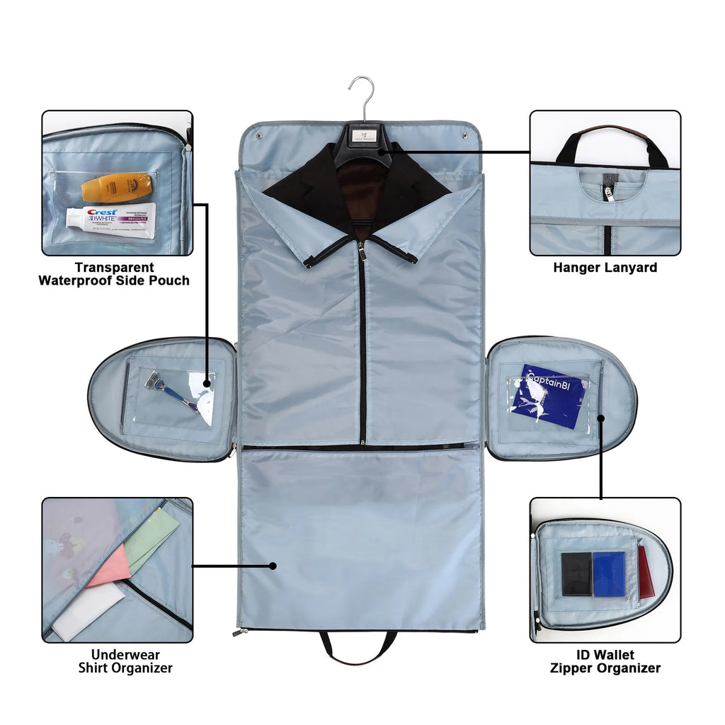 Folding duffel luggage bag in dark blue, suitable for travel and gym, made from Oxford cloth.