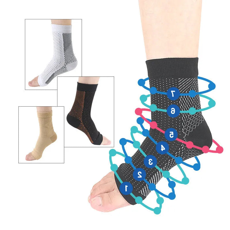 Korean-style invisible pressure sports foot sock in white, short tube nylon compression design for basketball