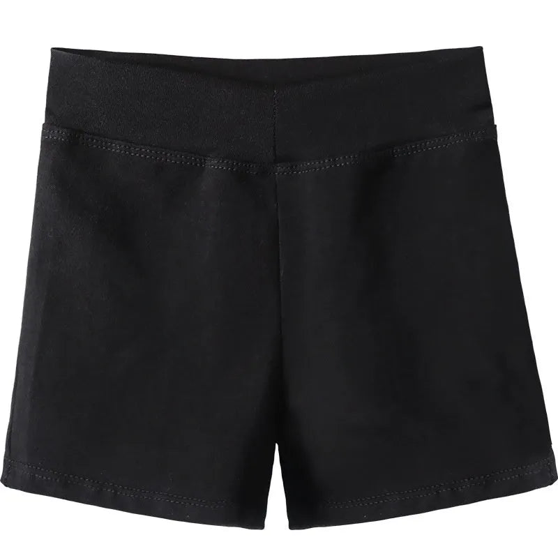 Black cotton women's ballet practice shorts for dance and fitness exercise