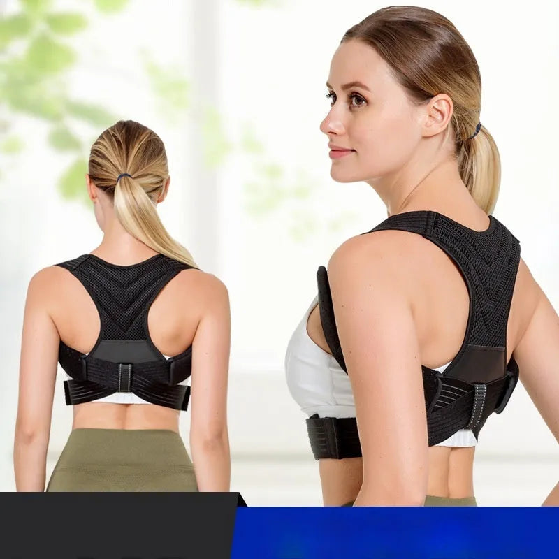 Black anti-humpback correction belt for sports posture support with size options
