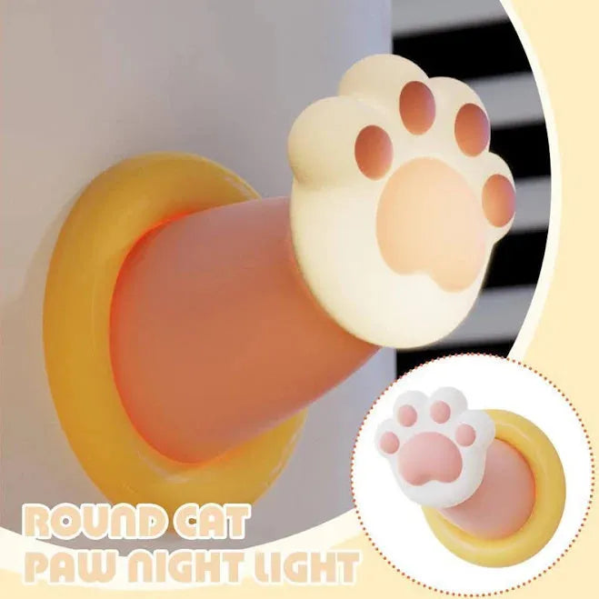 Cat paw rechargeable tap lamp with three brightness levels on a nightstand