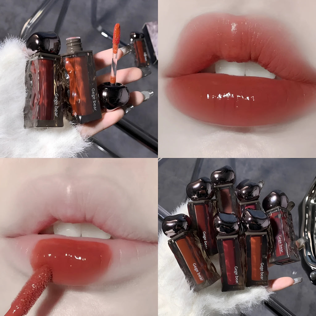 Glacier Lava Lip Lacquer cosmetic product showing water light mirror finish in one of seven available shades