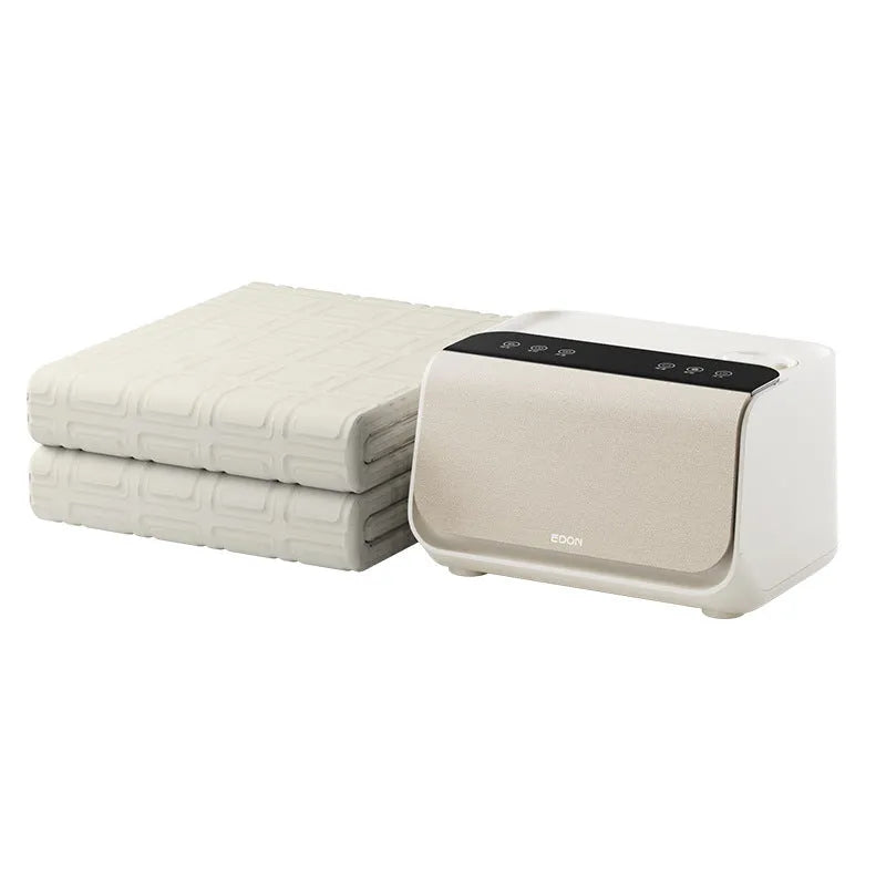 White Aideng electric water blanket with smart control host, shown in two size options: 1.4×2m and 1.8×2m.