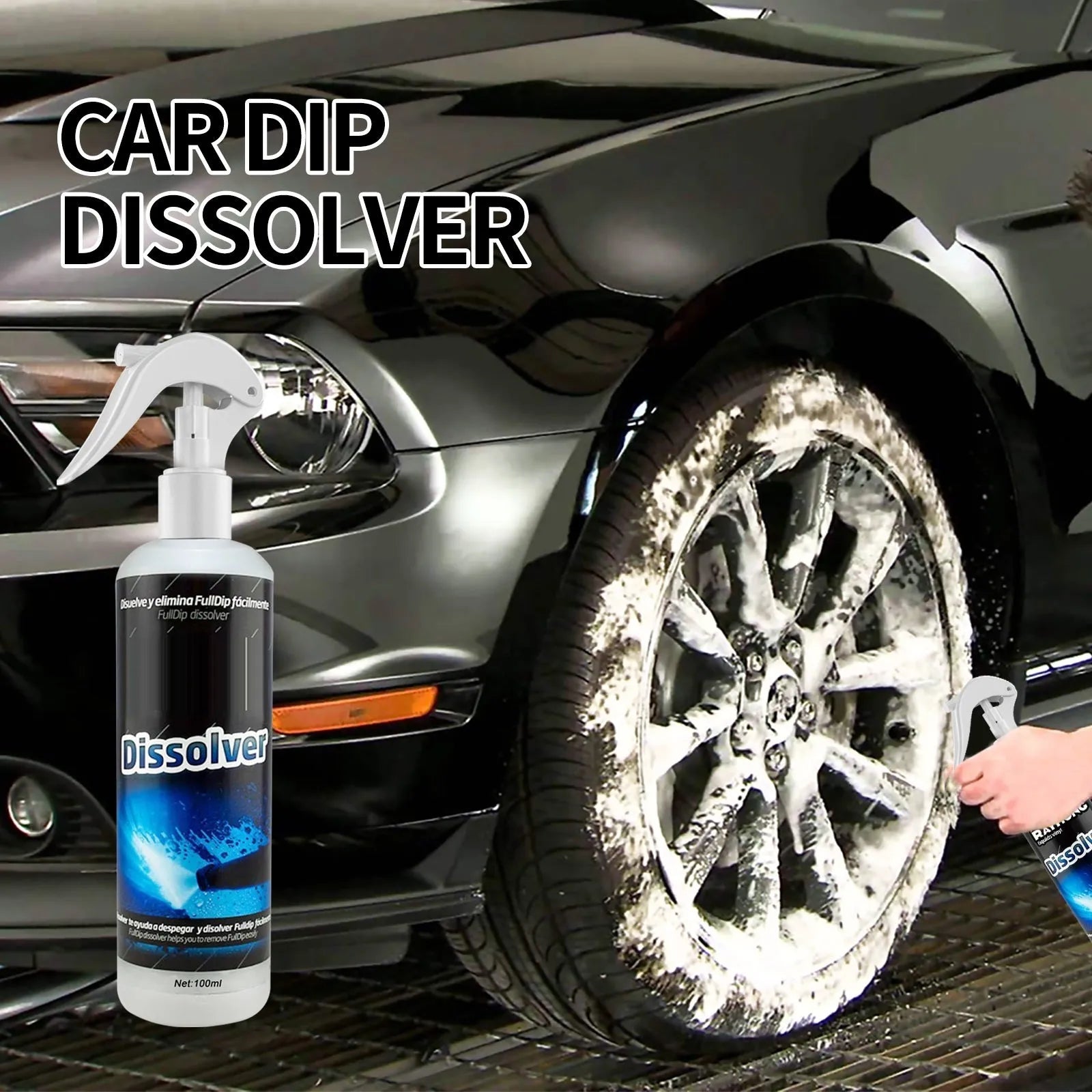 Car foam cleaning agent 100ml bottle for paint and interior stain removal