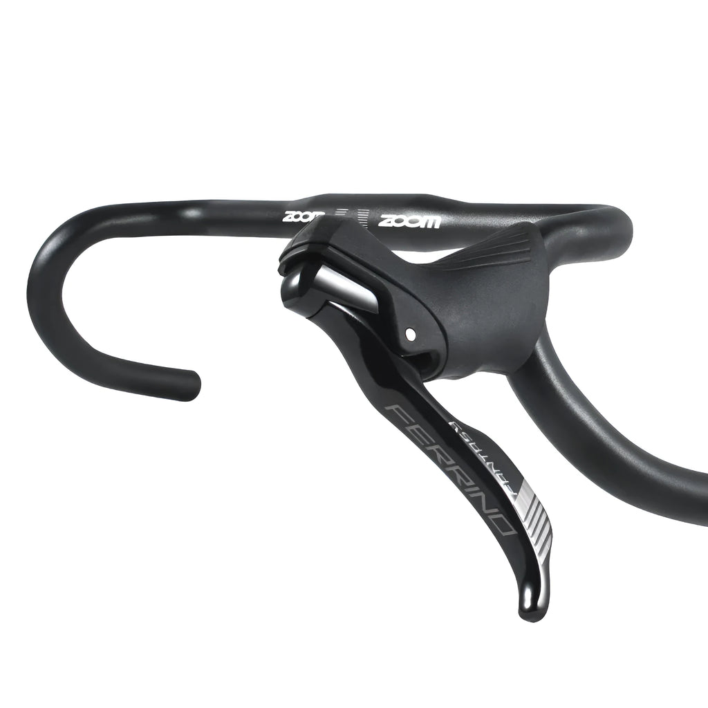 Black aluminium alloy road bike bent handlebar 420mm width with 31.8mm clamp diameter